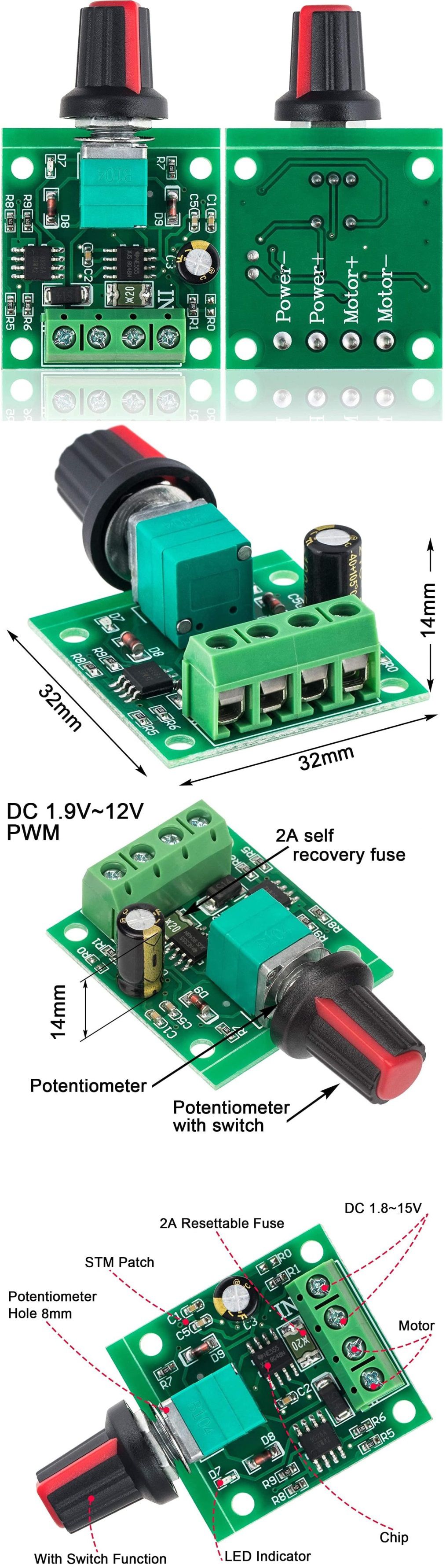 Regulador Dimmer PWM de Led y Motores 6-24v